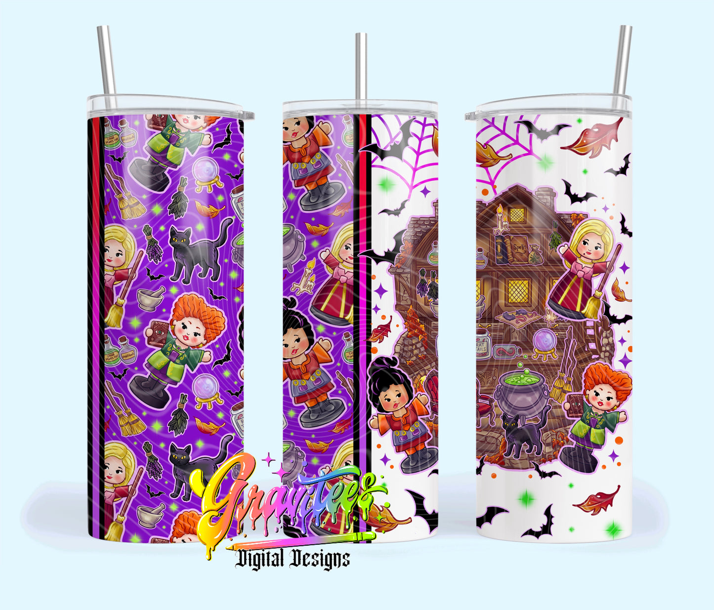Pocket Witches 20oz Tumbler Template  Png for UVDTF or Sublimation Printing, PNG Only!
