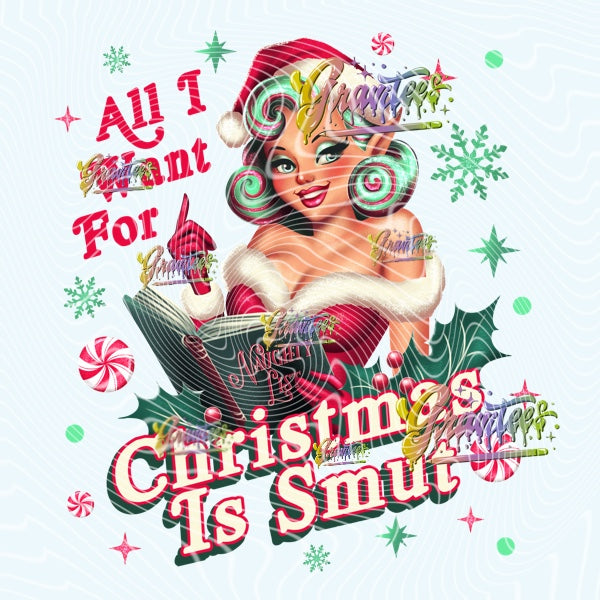 Smut Elf Christmas Design (3 Skintones) for DTF or Sublimation Shirt Printing, PNG Only