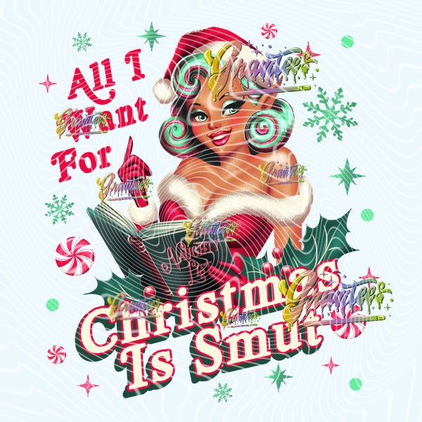 Smut Elf Christmas Design (3 Skintones) for DTF or Sublimation Shirt Printing, PNG Only