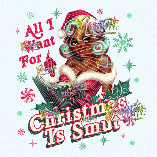 Smut Elf Christmas Design (3 Skintones) for DTF or Sublimation Shirt Printing, PNG Only