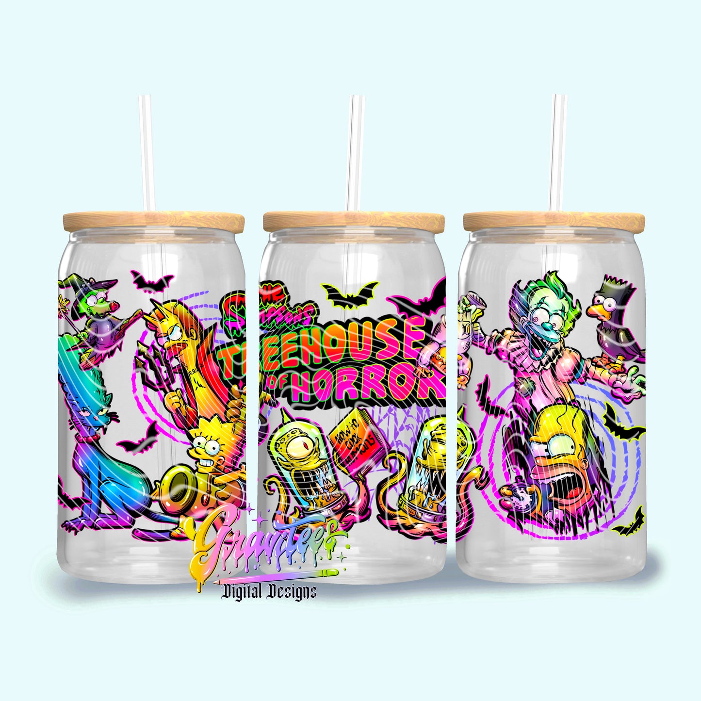 Tree Horror Design 16oz Tumbler Template Design PNG,  for UVDTF or Sublimation Printing PNG Only!!