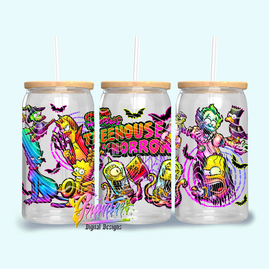 Tree Horror Design 16oz Tumbler Template Design PNG,  for UVDTF or Sublimation Printing PNG Only!!