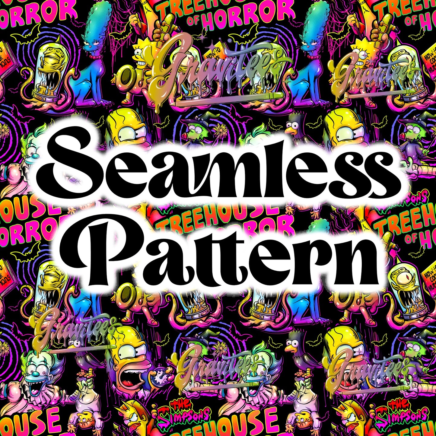 Tree Horror Cartoon Seamless Designs Png for DTF or Shirt Printing, PNG Only!