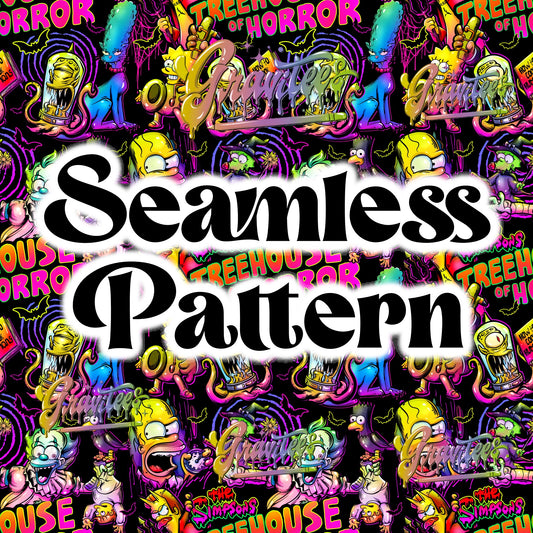 Tree Horror Cartoon Seamless Designs Png for DTF or Shirt Printing, PNG Only!