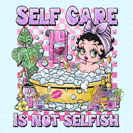 Self Care Betty Design Png, Cartoon Self Care Clipart, Trendy Self Care Clipart, Clipart for DTF or Shirt Printing, PNG Only!