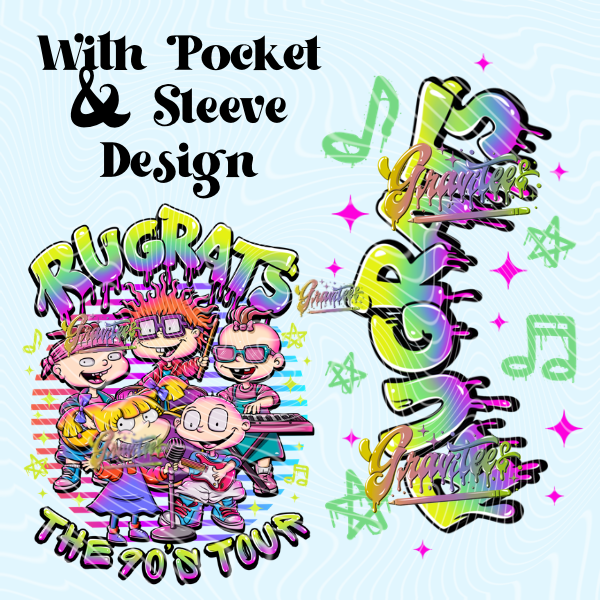 90’s Tour With Sleeve Design  Png, Cartoon Band Clipart, Trendy 90’s Clipart, Clipart for DTF or Shirt Printing, PNG Only!