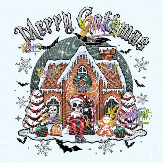 Merry Gothmas Christmas Design for DTF or Sublimation Shirt Printing, PNG Only