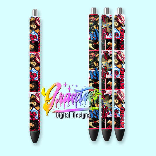 Movie Creatures Pen Wrap Template Png for UVDTF or Sublimation Printing, PNG Only!