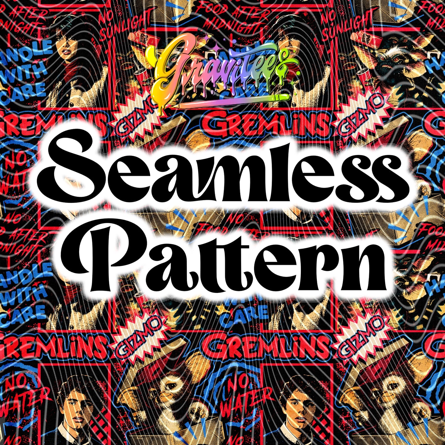Movie Creatures Seamless Design Png for UVDTF or Sublimation Printing, PNG Only!