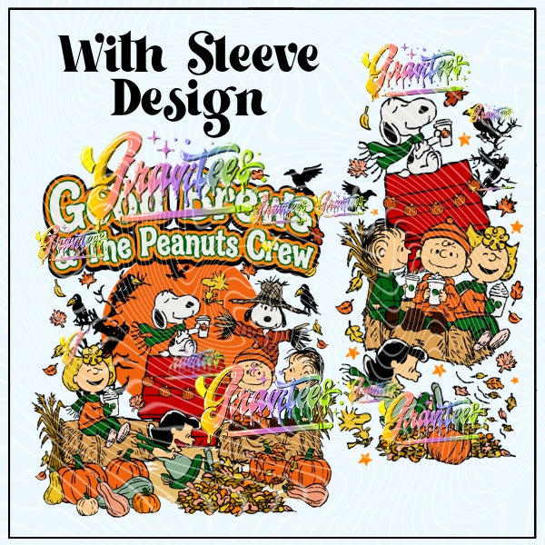 Fall Coffee Crew with Sleeve Design Png for DTF or Shirt Printing, PNG Only!