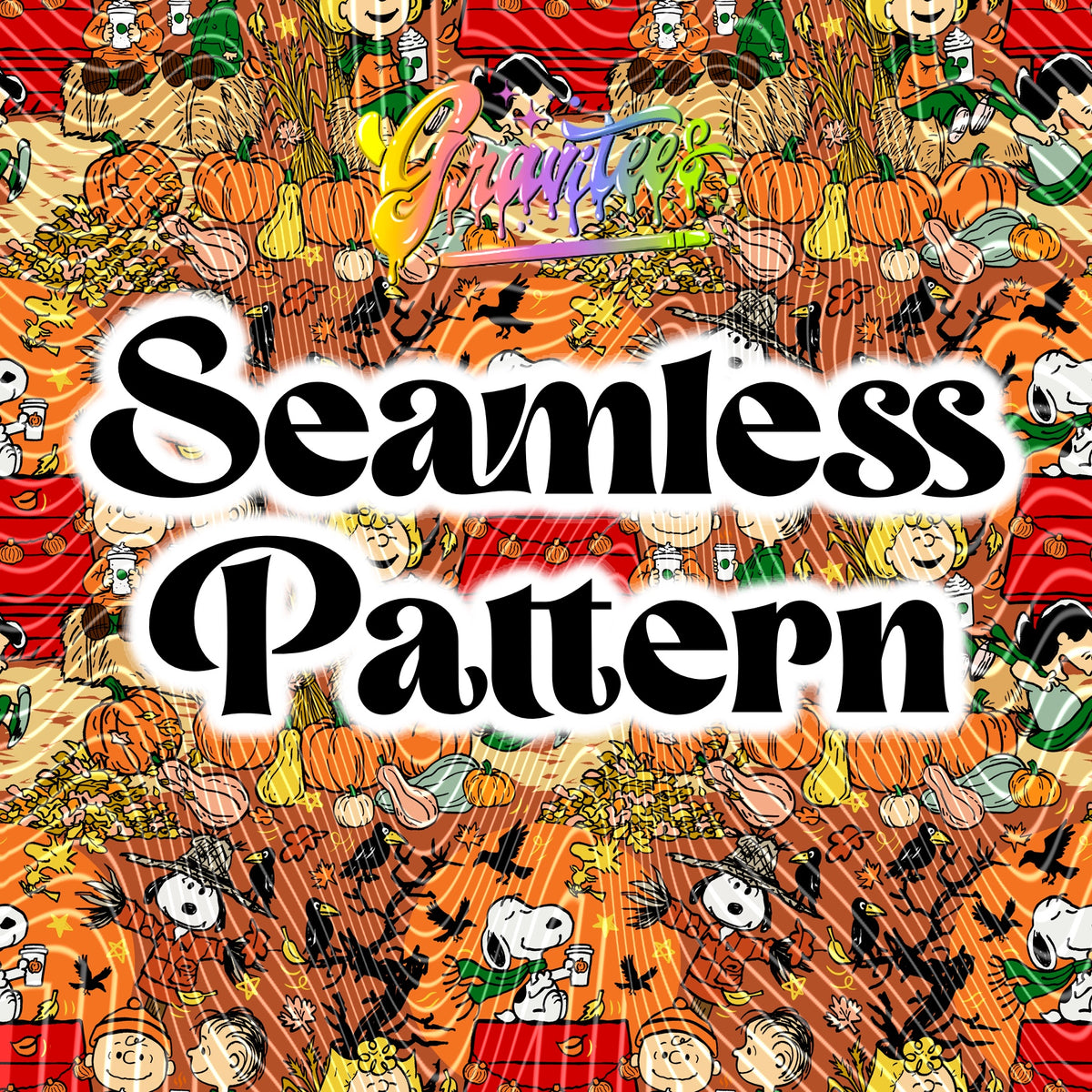 Fall Coffee Crew Seamless Design Png for DTF or Shirt Printing, PNG Only!