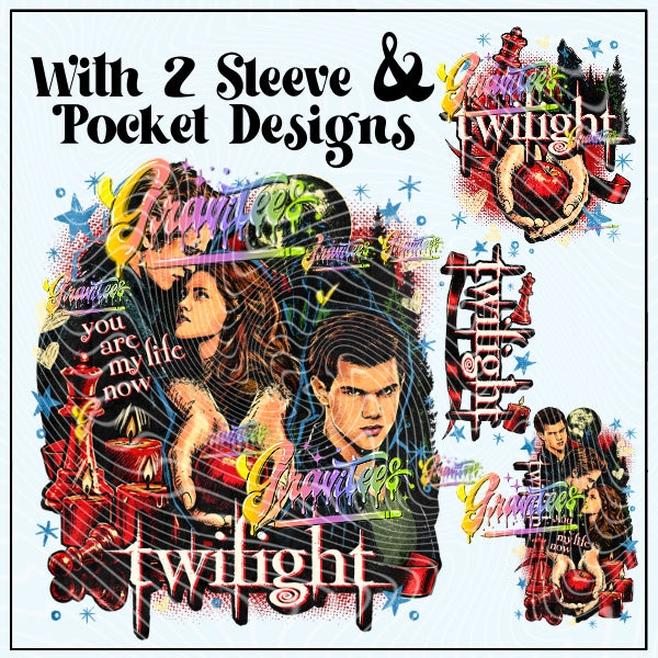Vampire Lovers with Two Sleeve Designs & Pocket Design Png for DTF or Shirt Printing, PNG Only!