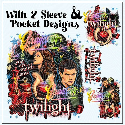 Vampire Lovers with Two Sleeve Designs & Pocket Design Png for DTF or Shirt Printing, PNG Only!