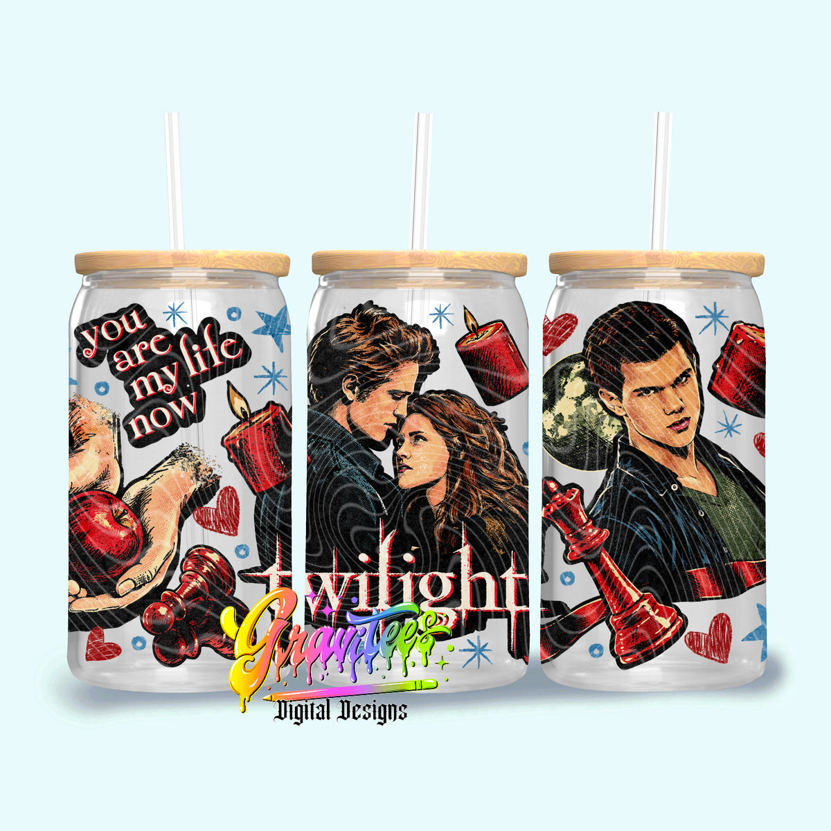 Vampire Lovers 16oz Tumbler Template  Png for UVDTF or Sublimation Printing, PNG Only!