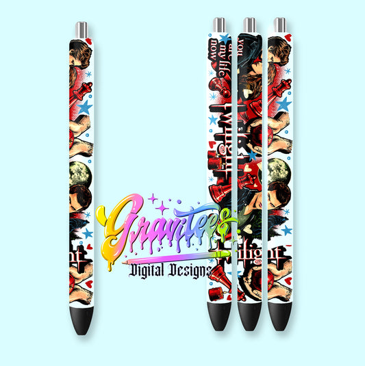 Vampire Lovers Pen Wrap Template Png for UVDTF or Sublimation Printing, PNG Only!