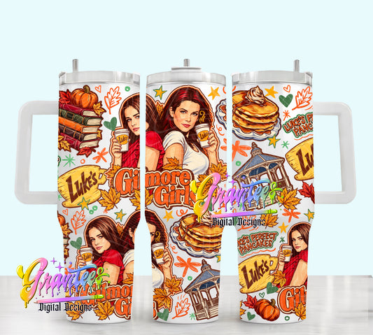Coffee Shop Girls 40oz Tumbler Template  Png for UVDTF or Sublimation Printing, PNG Only!
