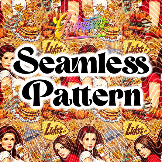 Coffee Shop Girls Seamless Design Png for DTF or Shirt Printing, PNG Only!