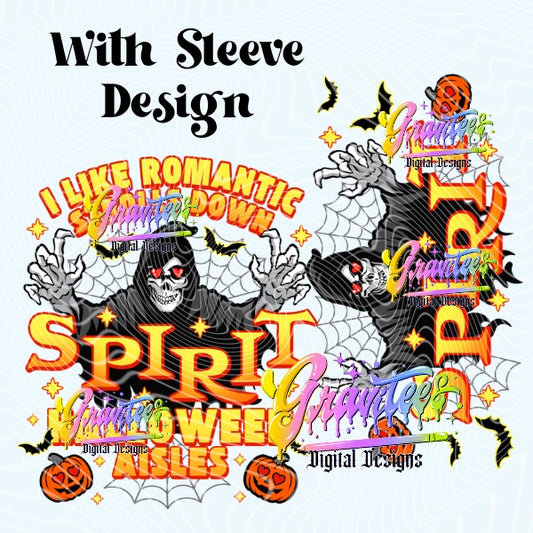 Halloween Shopping with Sleeve Design Png for DTF or Shirt Printing, PNG Only!