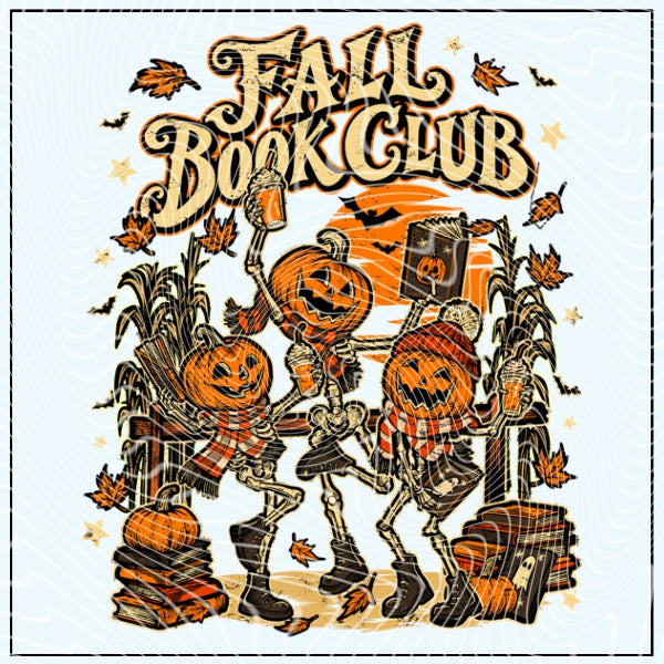 Fall Book Club Png for DTF or Shirt Printing, PNG Only!