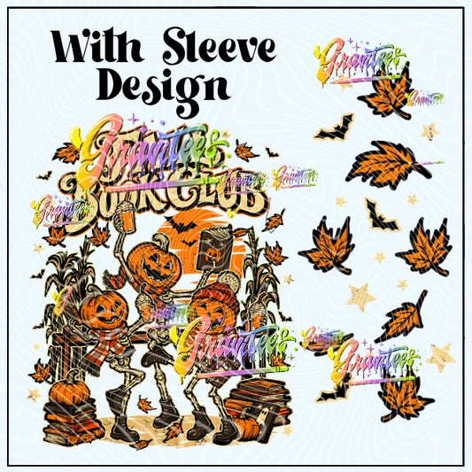 Fall Book Club With Sleeve Design Png for DTF or Shirt Printing, PNG Only!