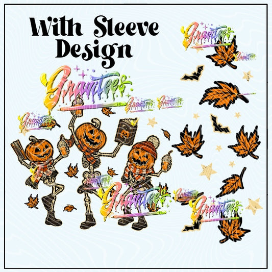 Fall Book Club Skeletons With Sleeve Design Png for DTF or Shirt Printing, PNG Only!