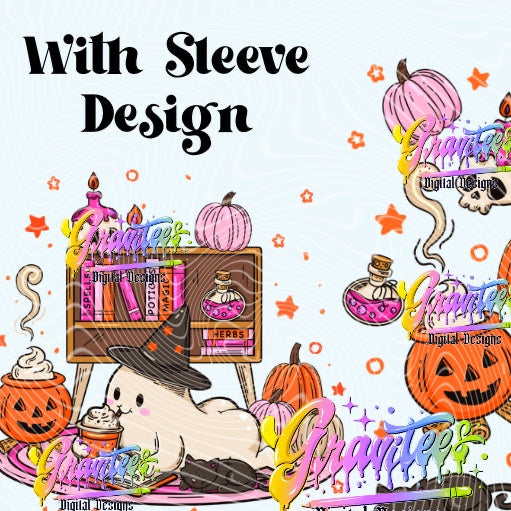 Pumpkin Frappes & Paperbacks with Sleeve Design Png for DTF or Shirt Printing, PNG Only!