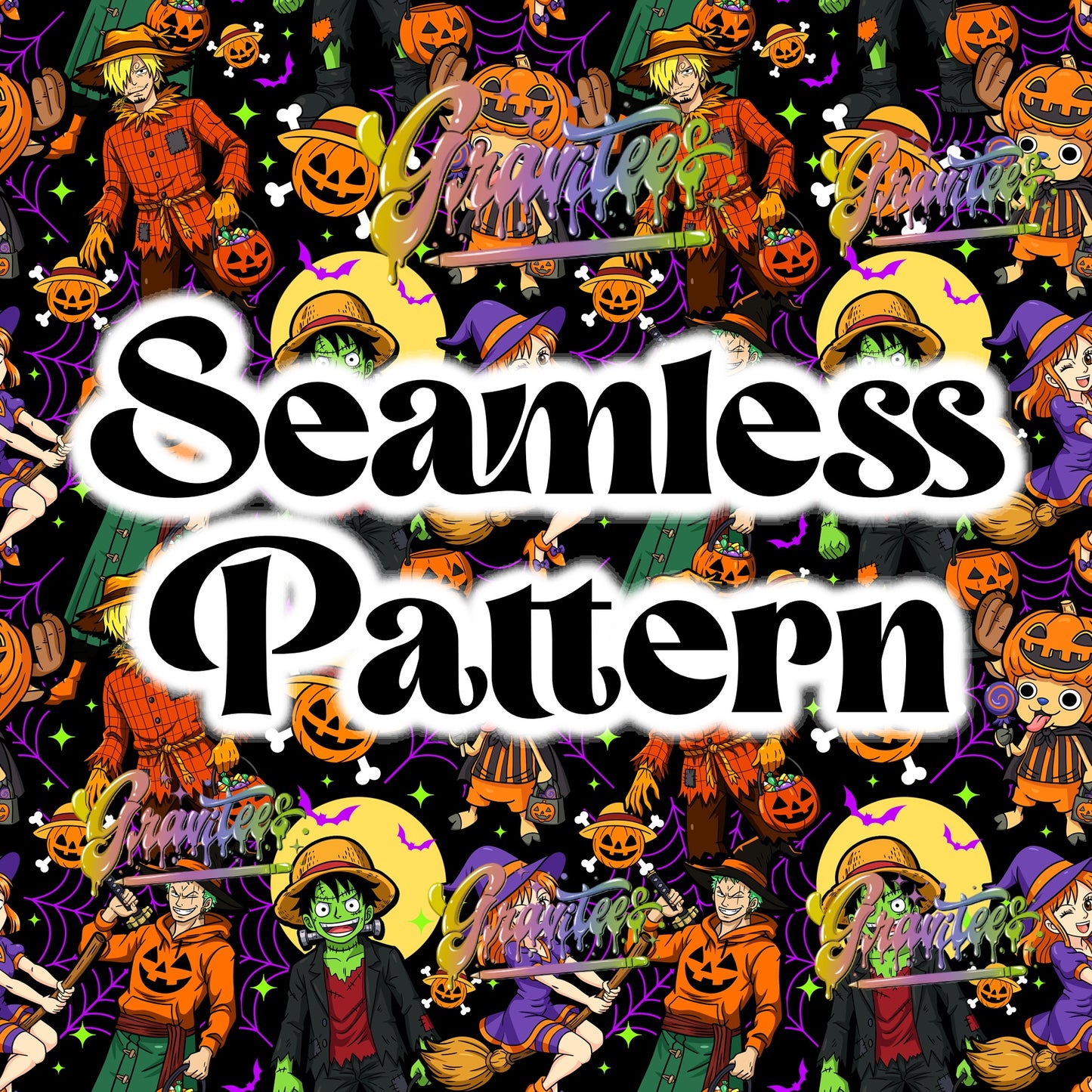OP Halloween Seamless Design  Png for DTF or Shirt Printing, PNG Only!