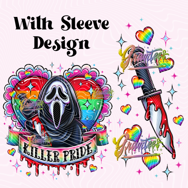 Killer Pride with Sleeve Design Png, Pride Clipart, Horror Pride Clipart, Clipart for DTF or Shirt Printing, PNG Only!