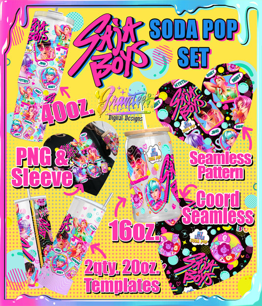 Demon Boys S O D A P O P Set Design Png for DTF or Shirt Printing, PNG Only!