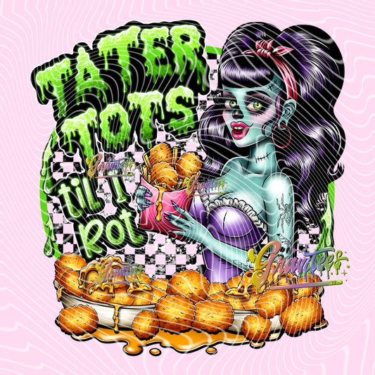 Tater Tots Til I Rot Design Png, Fries and Tots Clipart, Food Clipart,  Clipart for DTF or Shirt Printing, PNG Only!