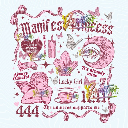 Manifest Princess Design for DTF or Sublimation Shirt Printing, PNG Only