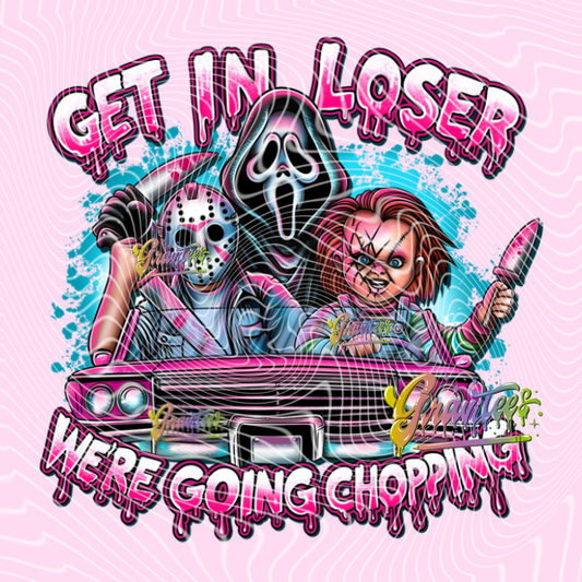 Get In Loser Horror Png,  Slasher Clipart, Trendy Horror Clipart for DTF  or Shirt Printing, PNG Only!