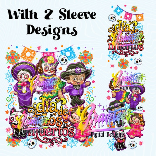 Muertos Design with Two Sleeves Png for DTF or Shirt Printing, PNG Only!