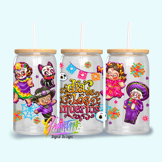 Muertos Design 16oz Tumbler Template Design PNG,  for UVDTF or Sublimation Printing PNG Only!!