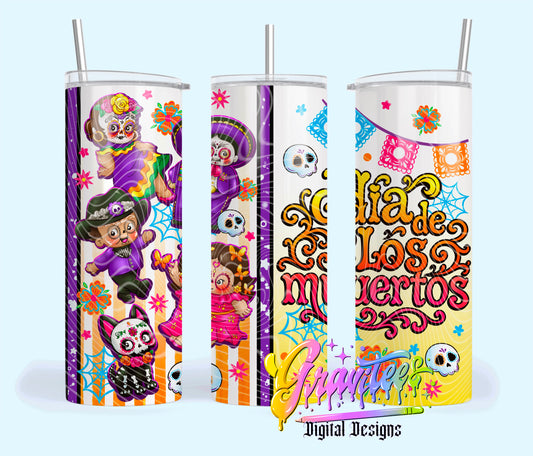 Muertos Design 20oz Tumbler Template Design PNG,  for UVDTF or Sublimation Printing PNG Only!!