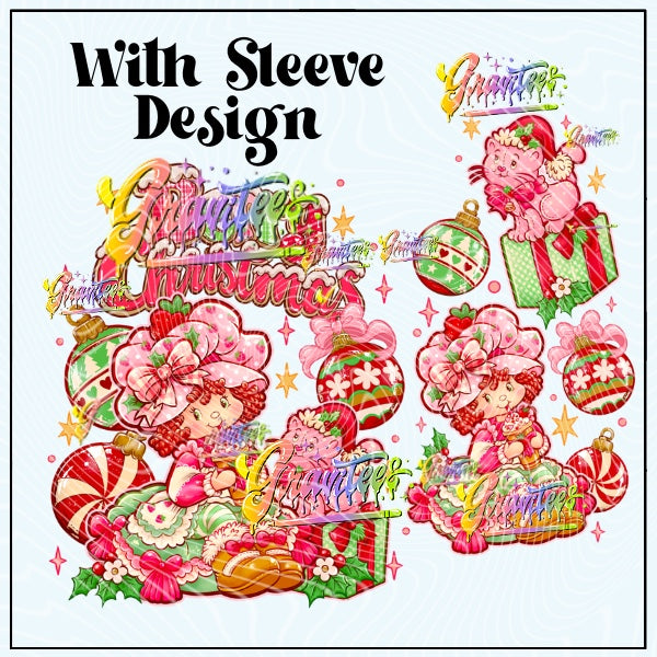 Berry Christmas With Sleeve Png for DTF or Shirt Printing, PNG Only!