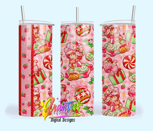 Berry Christmas 20oz Tumbler Template  Png for UVDTF or Sublimation Printing, PNG Only!
