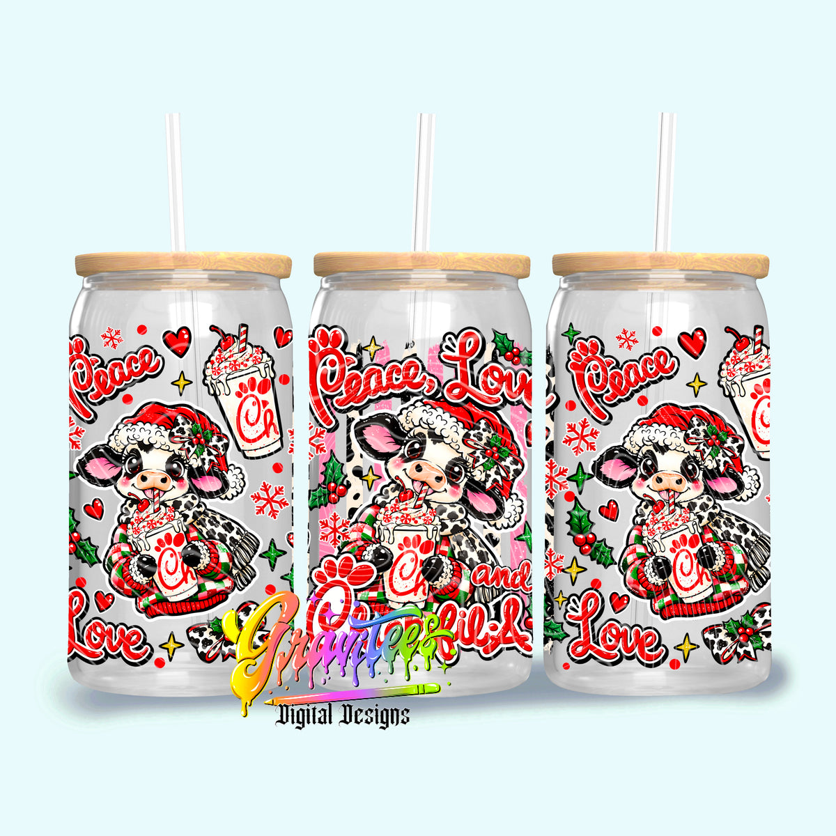 Peace Love & Chicken 16oz Tumbler Template  Png for UVDTF or Sublimation Printing, PNG Only!