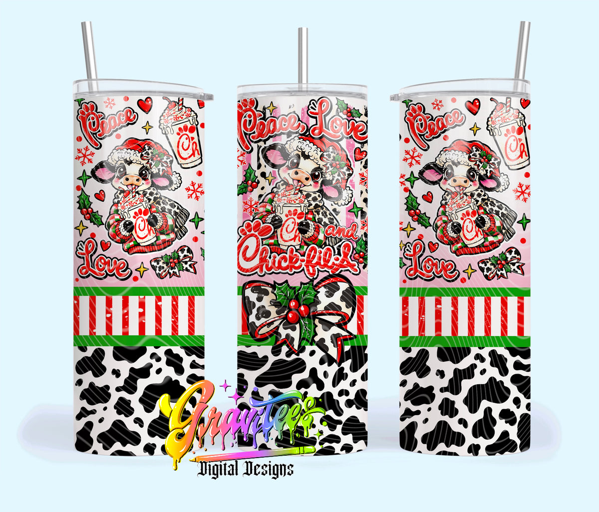 Peace Love & Chicken 20oz Tumbler Template  Png for UVDTF or Sublimation Printing, PNG Only!