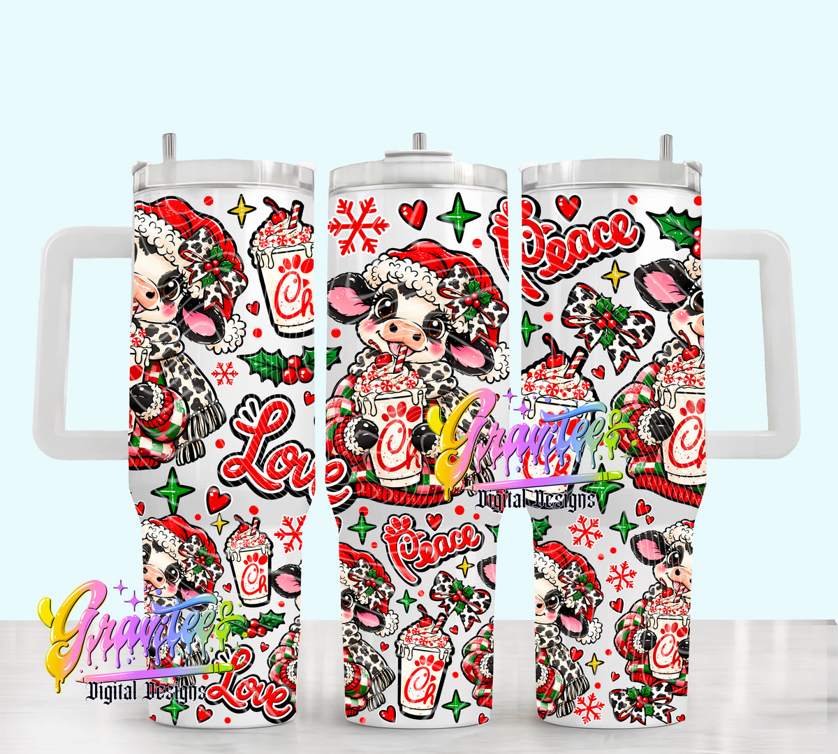 Peace Love & Chicken 40oz Tumbler Template  Png for UVDTF or Sublimation Printing, PNG Only!