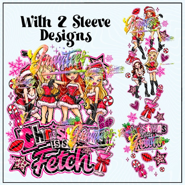 Fetch Christmas Dolls With 2 Sleeve Designs Png for DTF or Shirt Printing, PNG Only!