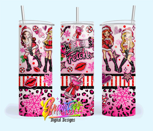 Fetch Christmas Dolls 20oz Tumbler Template  Png for UVDTF or Sublimation Printing, PNG Only!