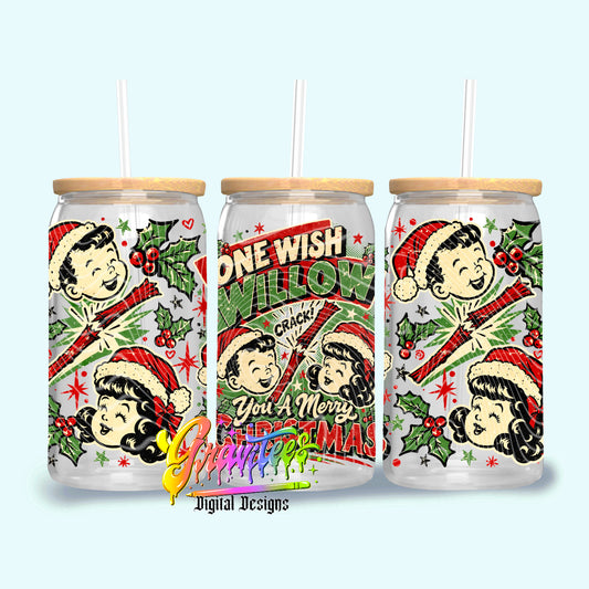 Christmas Wish 16oz Tumbler Template  Png for UVDTF or Sublimation Printing, PNG Only!