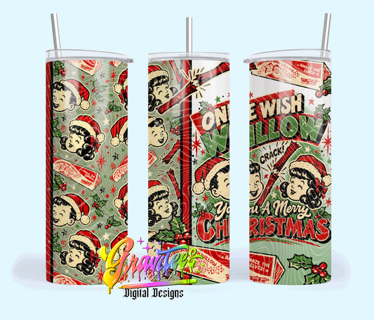 Christmas Wish 20oz Tumbler Template  Png for UVDTF or Sublimation Printing, PNG Only!