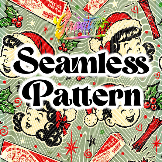 Christmas Wish Seamless Design Png for DTF or Shirt Printing, PNG Only!