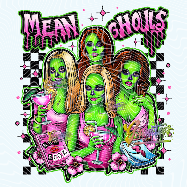 Mean Ghouls Design Png, Mean Ghouls Clipart, Trendy Horror Clipart for DTF  or Shirt Printing, PNG Only!