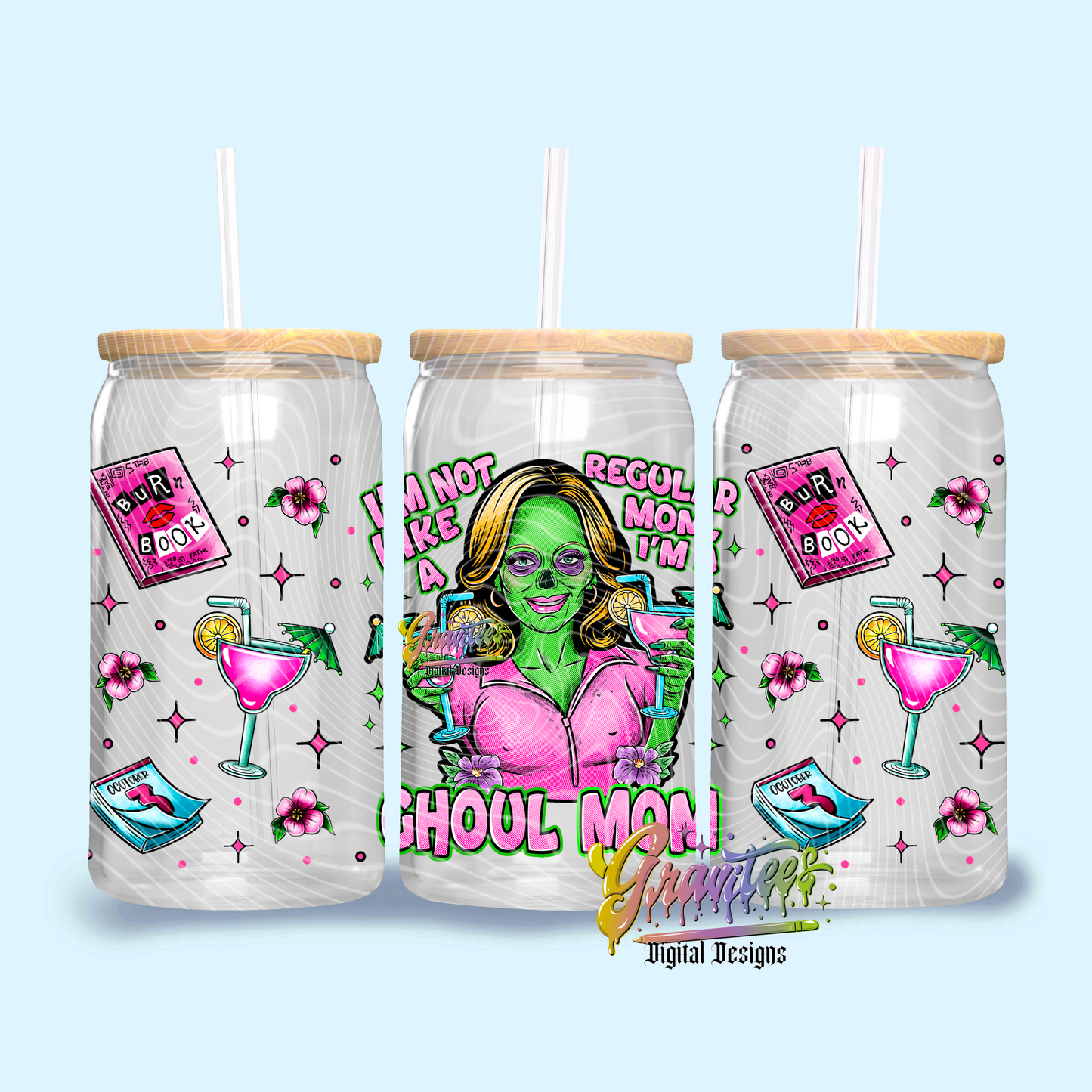 Ghoul Mom Libbey Design Png, Mean Ghouls Libbey Template for UVDTF or Sublimation Printing, PNG Only!