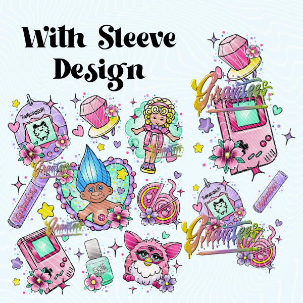 90’s Throwbacks Design with Sleeve Png, 90s Clipart, Troll Clipart,  Clipart for DTF or Shirt Printing, PNG Only!