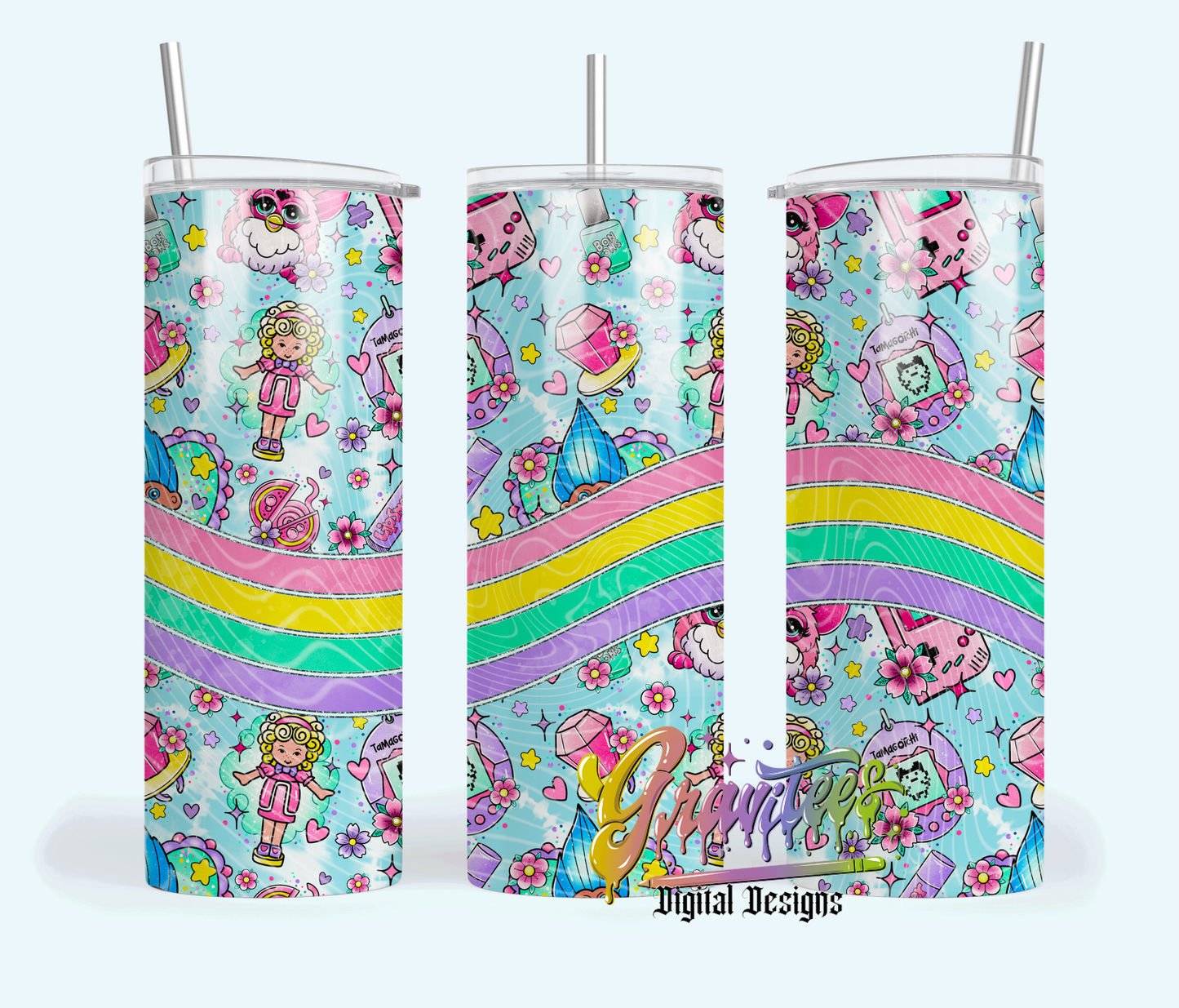 90’s Throwbacks Skinny Tumbler Design Png, Trendy 90’s Skinny Tumbler Template for UVDTF or Sublimation Printing, PNG Only!