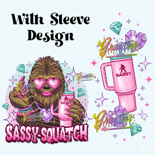 Sassy-Squatch with Sleeve Design Png, Bigfoot Clipart, Sasquatch Clipart,  Clipart for DTF or Shirt Printing, PNG Only!